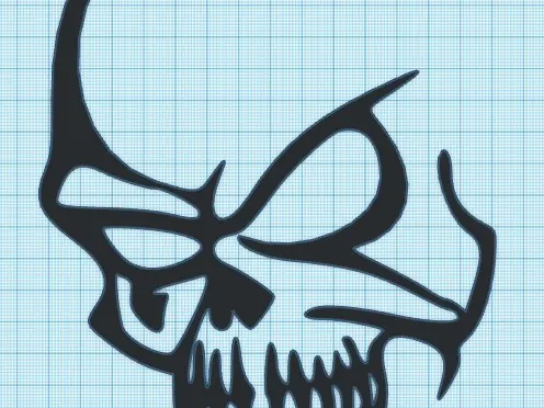 DEMON SKULL - HALF - WALL ART