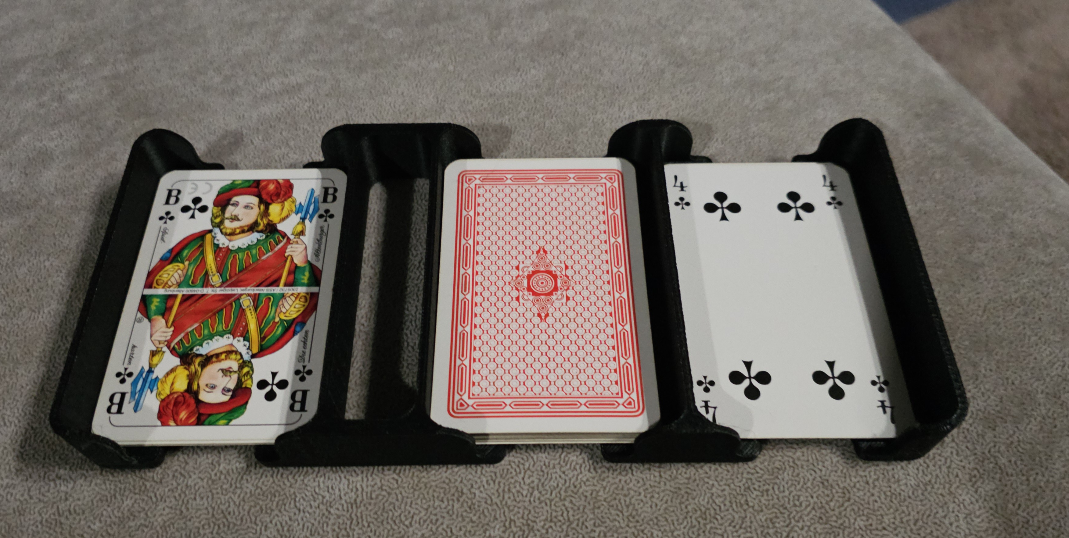 Kartenspiel Halter für 3 Stapel