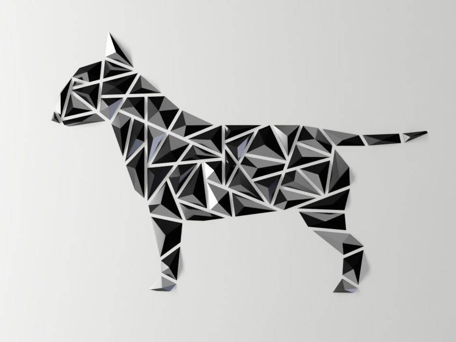 Geometric dog wall art “Bull Terrier style” by dgemily Download