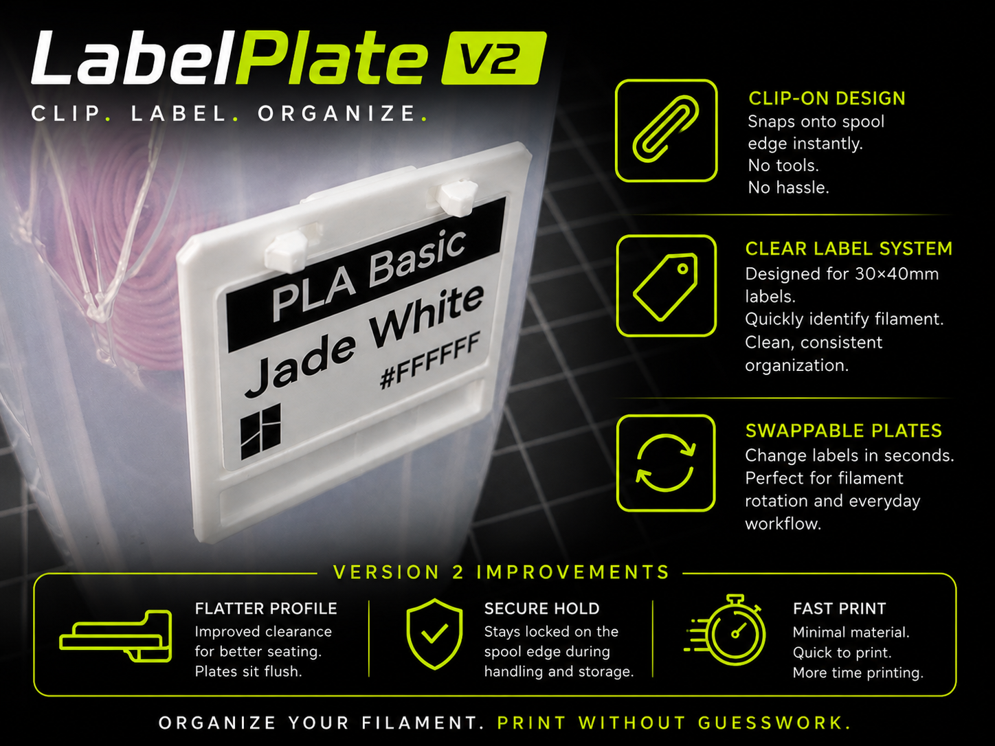 Clip-On Filament Label Plates (v2)