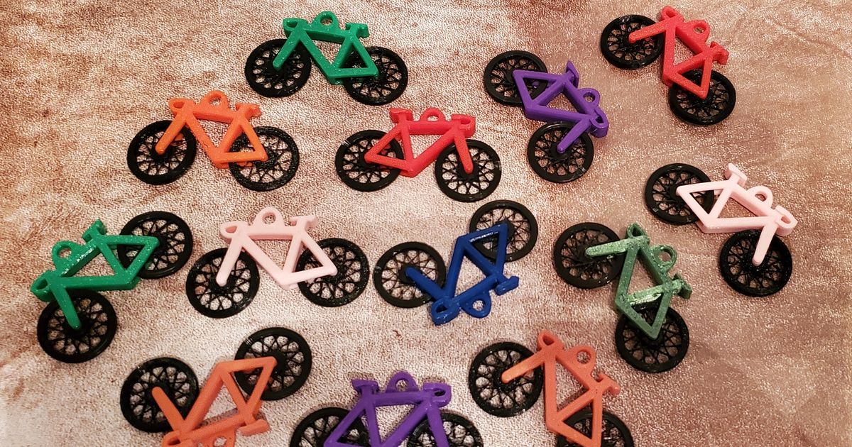 Spinning Wheel Bike Keychain Stronger Spokes by soundbylaura Download free STL model