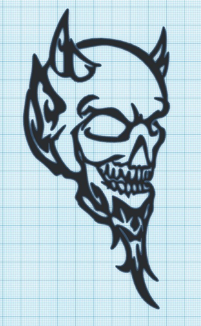 FLAME BEARD DEMON SKULL - WALL ART