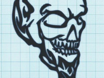 FLAME BEARD DEMON SKULL - WALL ART