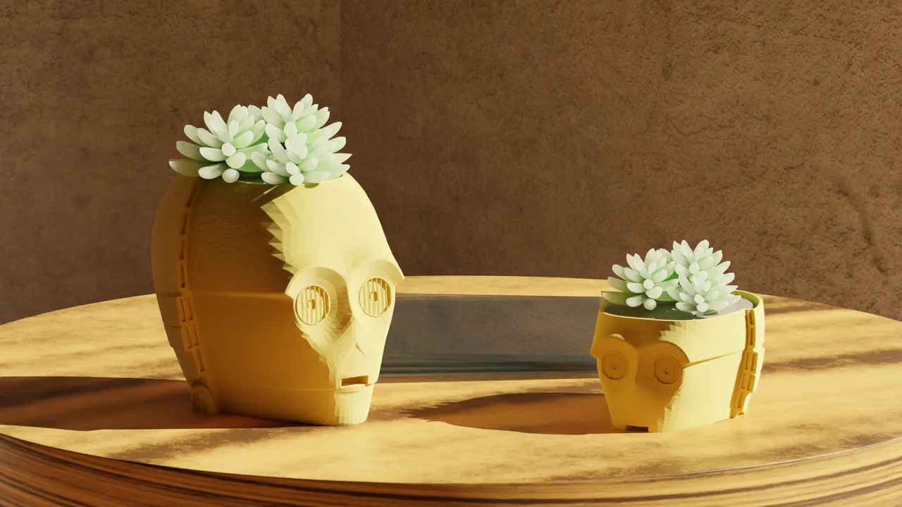 C3PO Star Wars Pot Plant by CalebTimoteo Download free STL