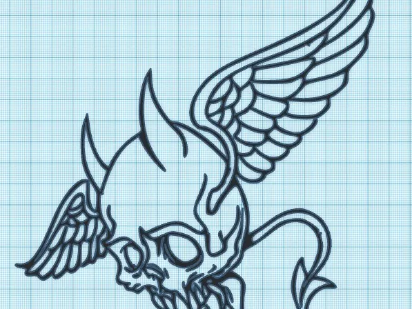WINGED  SKULL - WALL ART