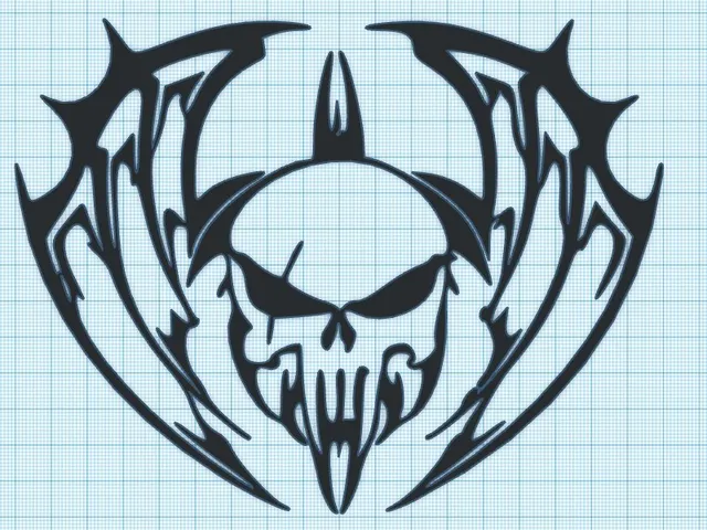 IRON WING SKULL - WALL ART