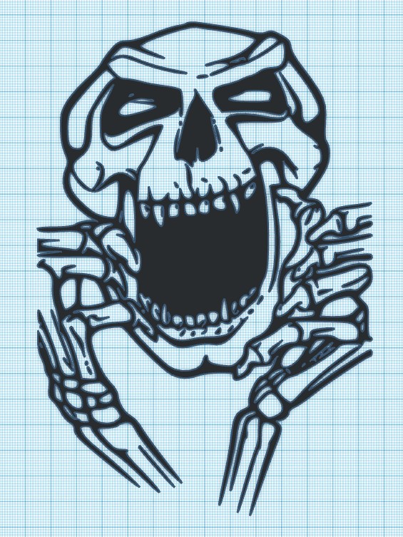 LAUGHING SKULL w-HANDS - WALL ART