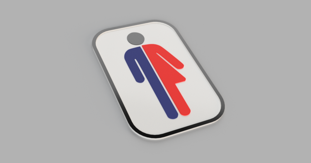 Unisex (Gender Neutral) Restroom Sign up to 4 colours by WingArt