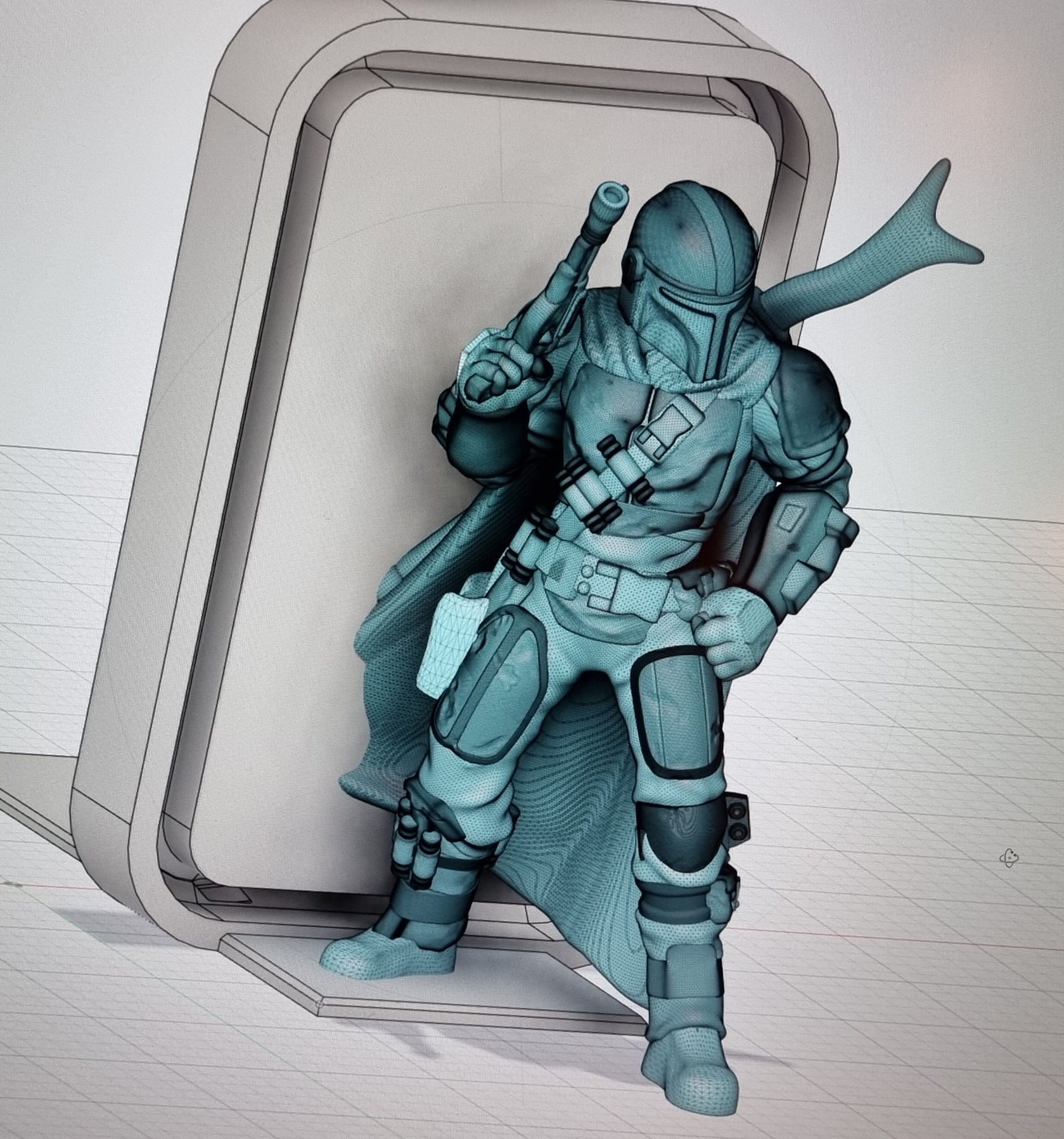 Mandalorian bookstand with LED slot