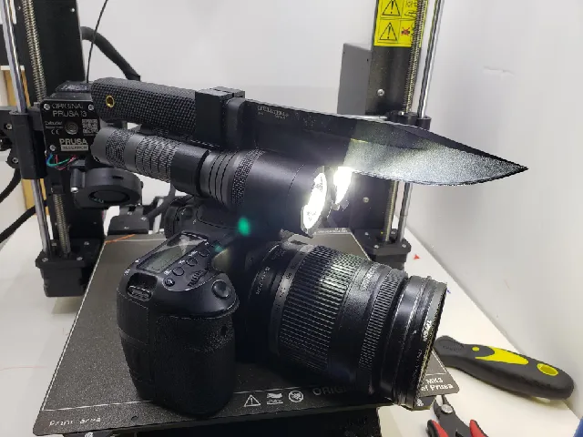 Camera Knife and Flashlight mount
