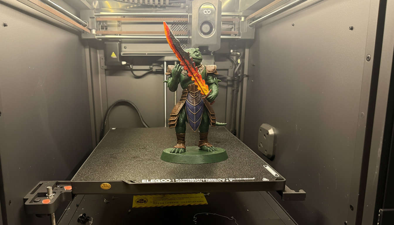 Lizard Warrior STL for fierce reptilian and fantasy combat displays.
