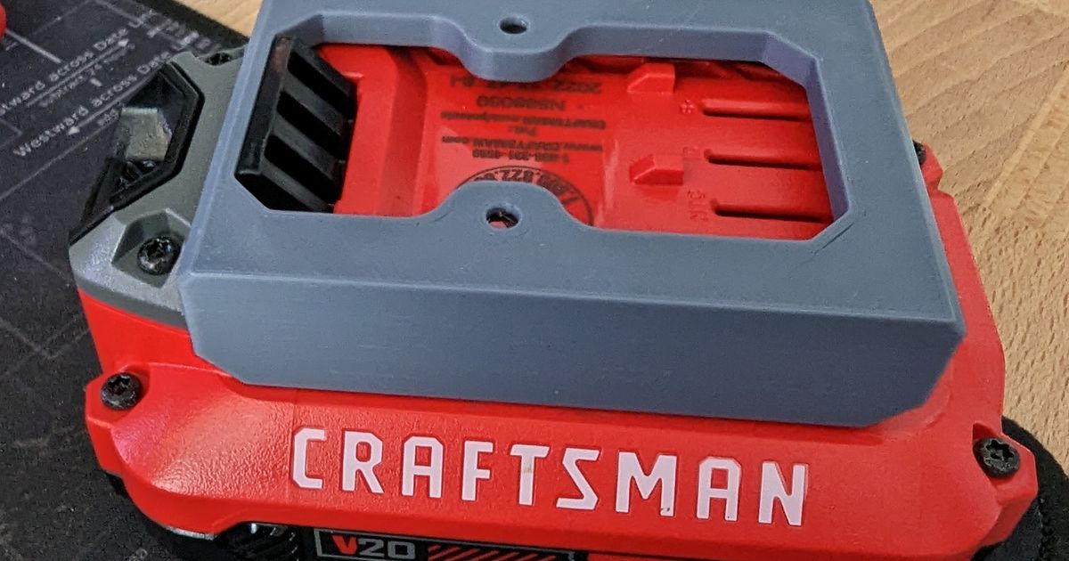 Craftsman Battery Mount / Holder by Ben Rigsby Download free STL