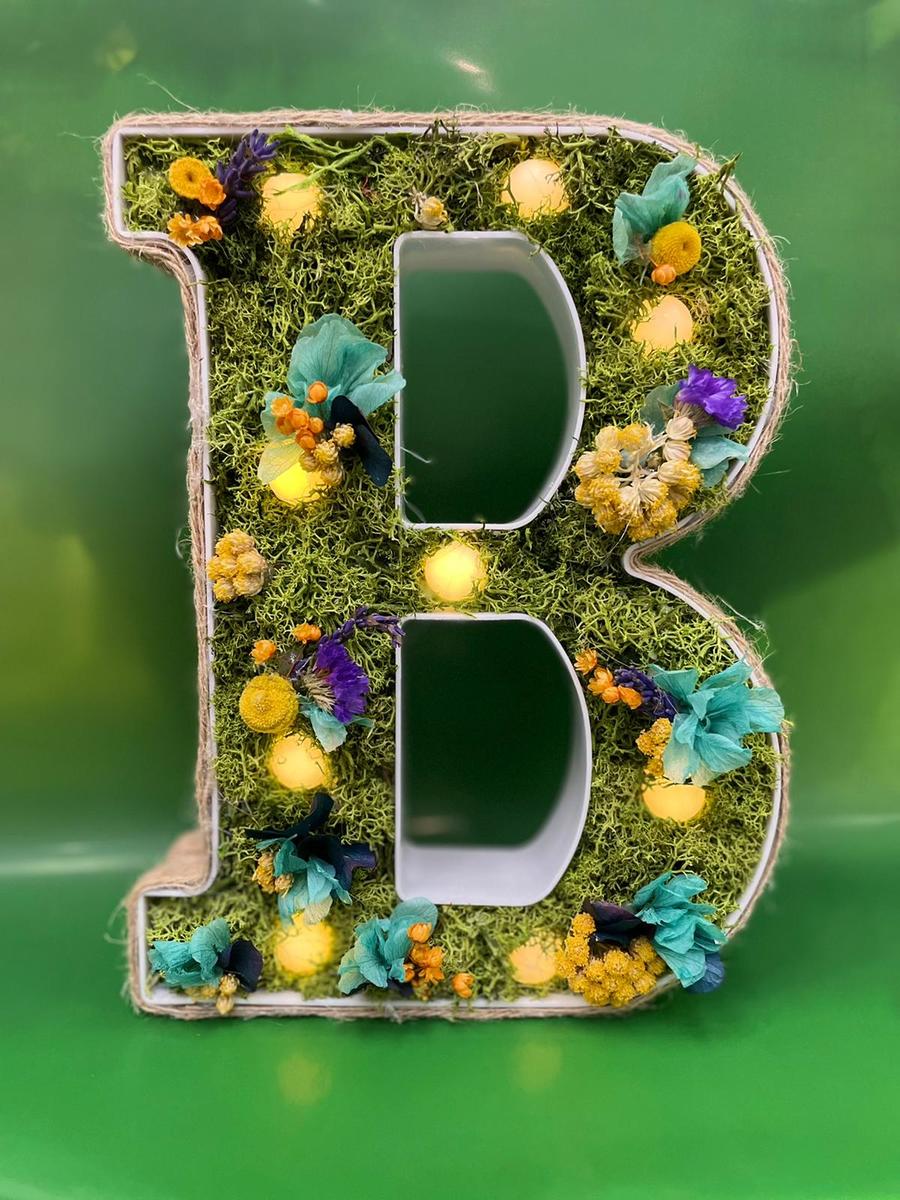 Macetero letras iniciales B plantas planta flores