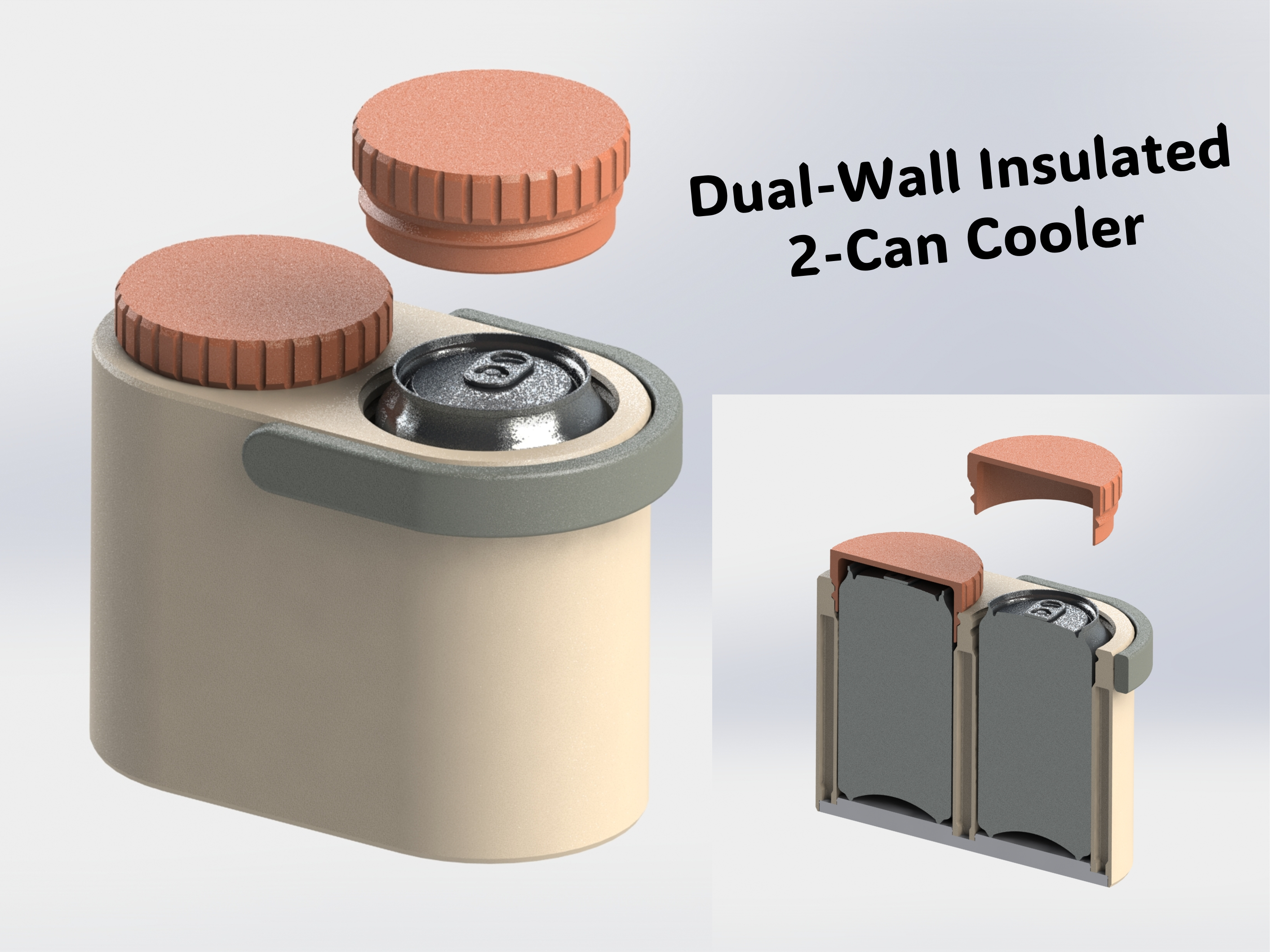 Insulated Can Cooler, 2-Pack