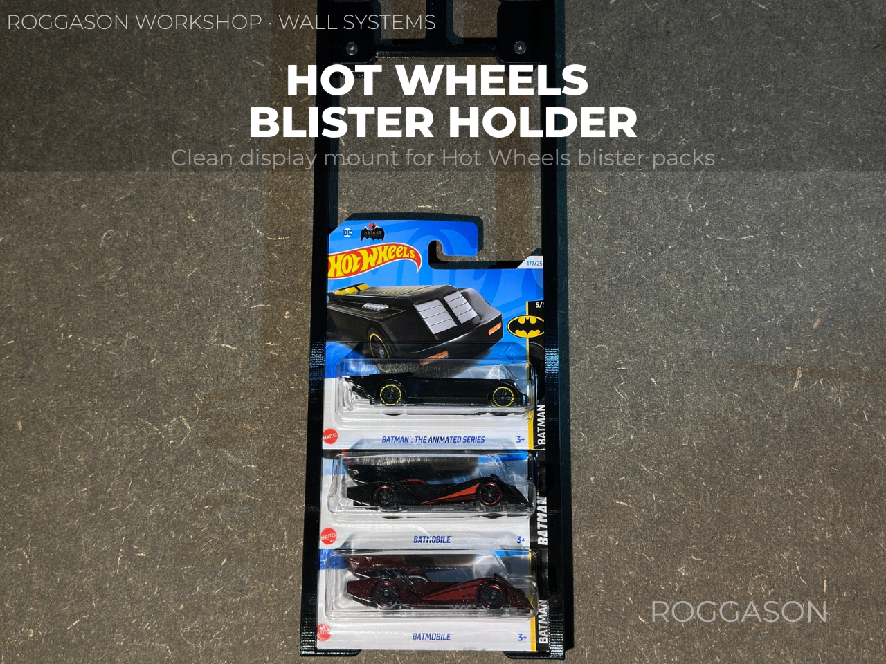 Hot Wheels Display Mount (Modular Wall System Compatible)