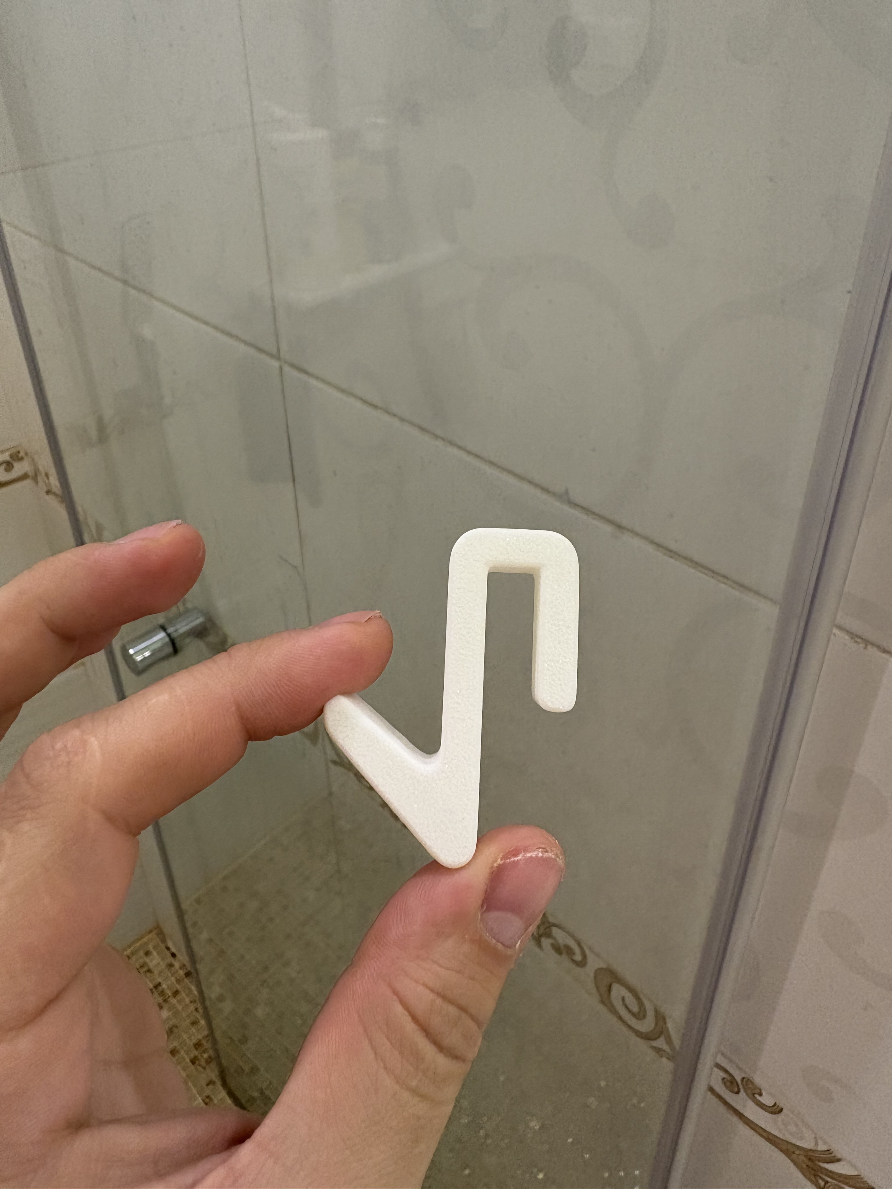 Towel hook on the shower glass door