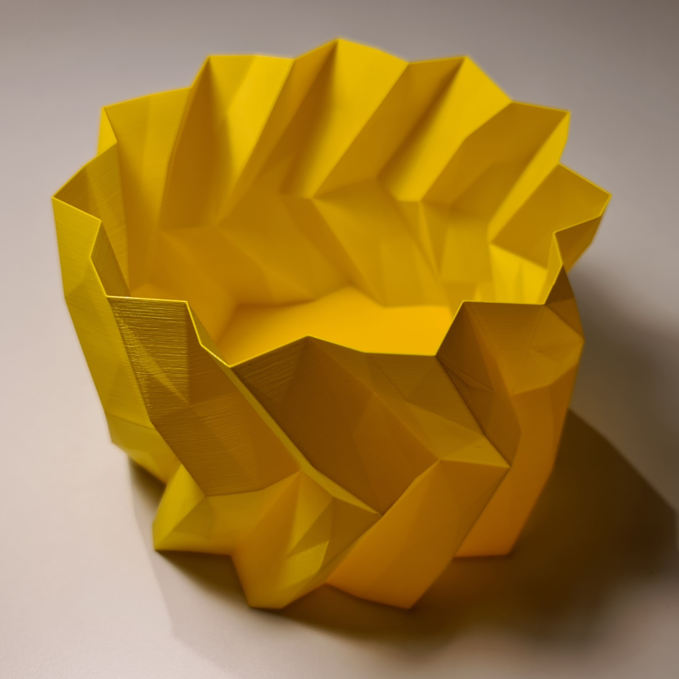 Low poly herringbone gear flower pot cover