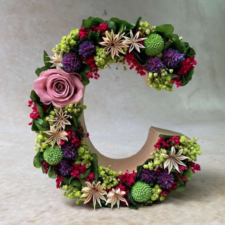 Macetero letras iniciales C plantas planta flores