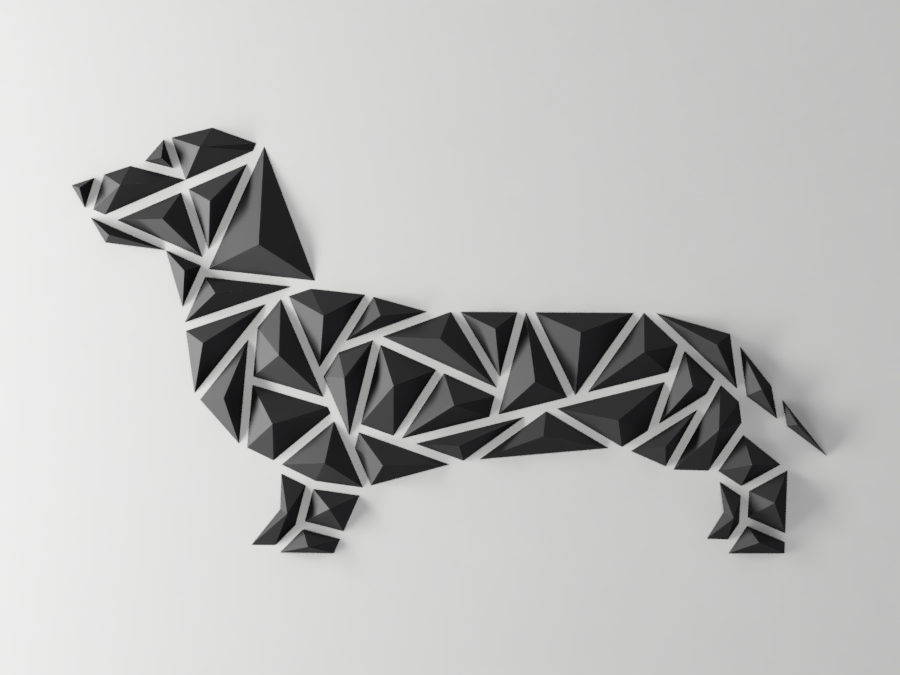 Geometric dog wall art “Dachshund style” by dgemily Download free