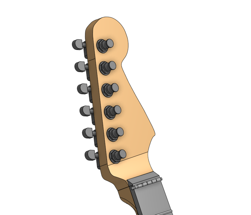 Stratocaster Electic Guitar Model Files (STEP+Onshape+STL) by Landon