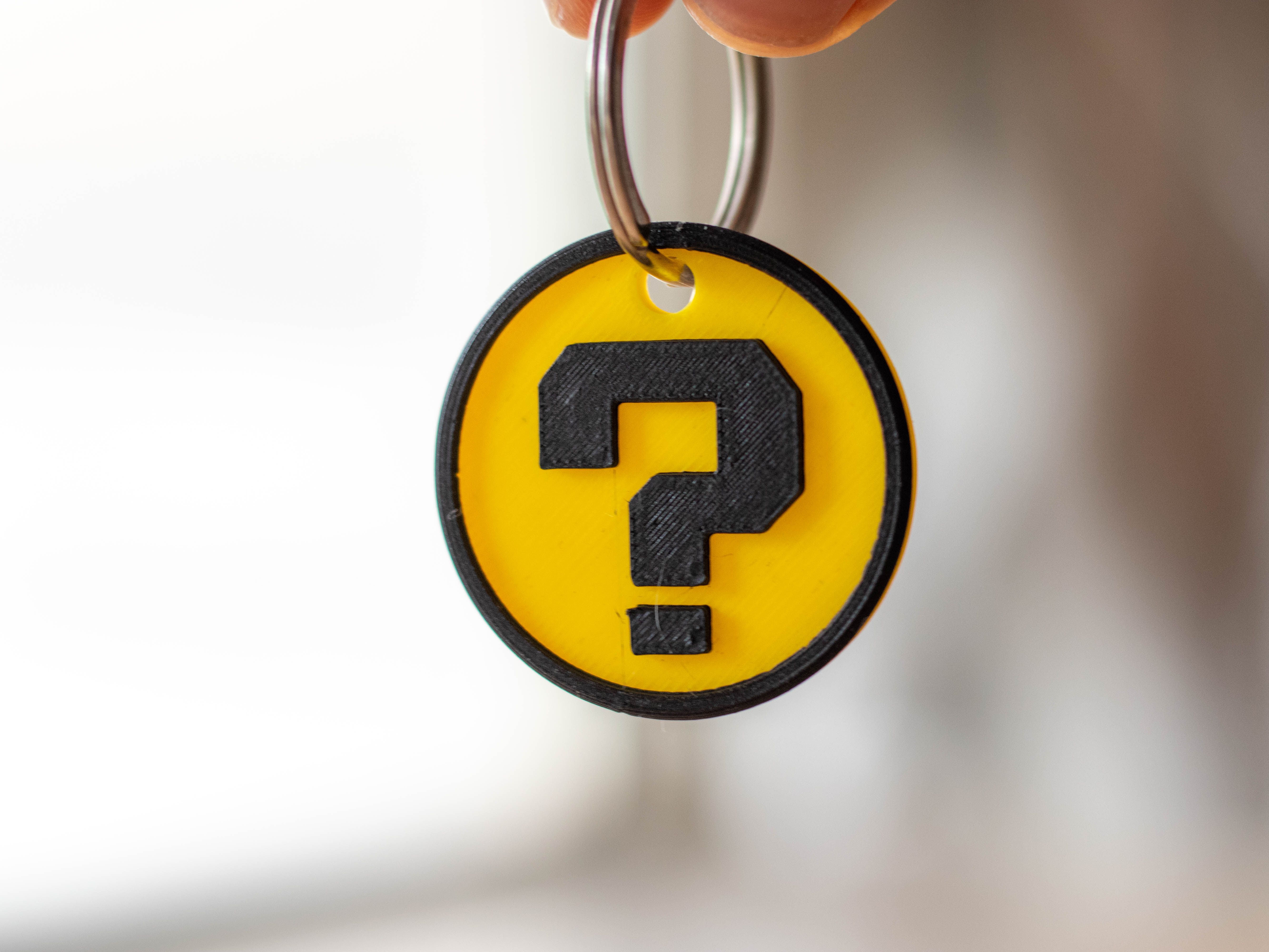 Super Mario Question Mark Keychain