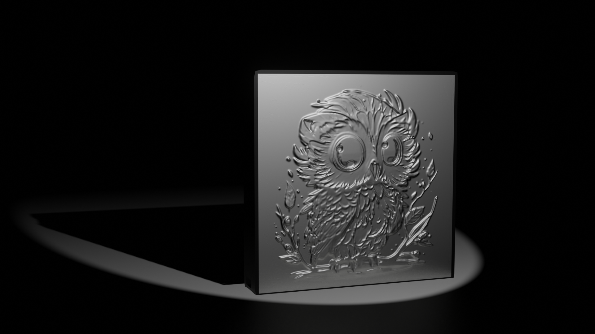 LED Light-Up Owl Lithopainting