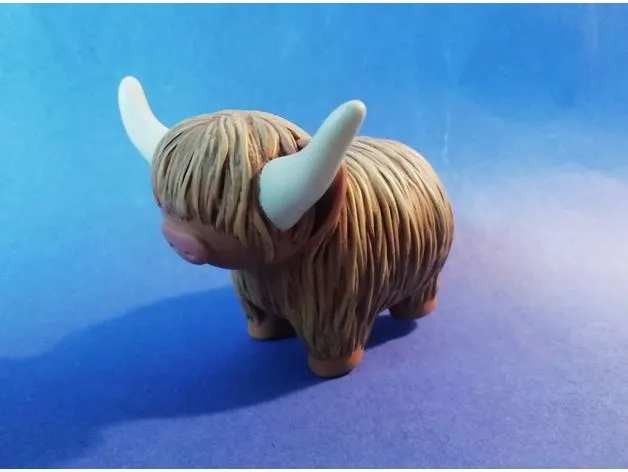 Young Little Highland Cow by DG | Download free STL model | Printables.com for Free Highland Cow Printables Pdf Free