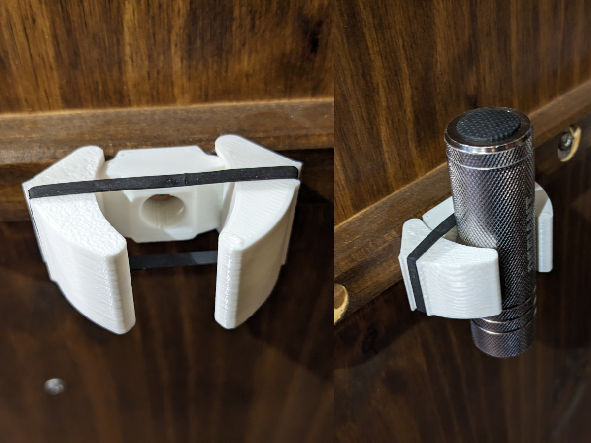 Rubber band flashlight clip by engineererrant download free stl model