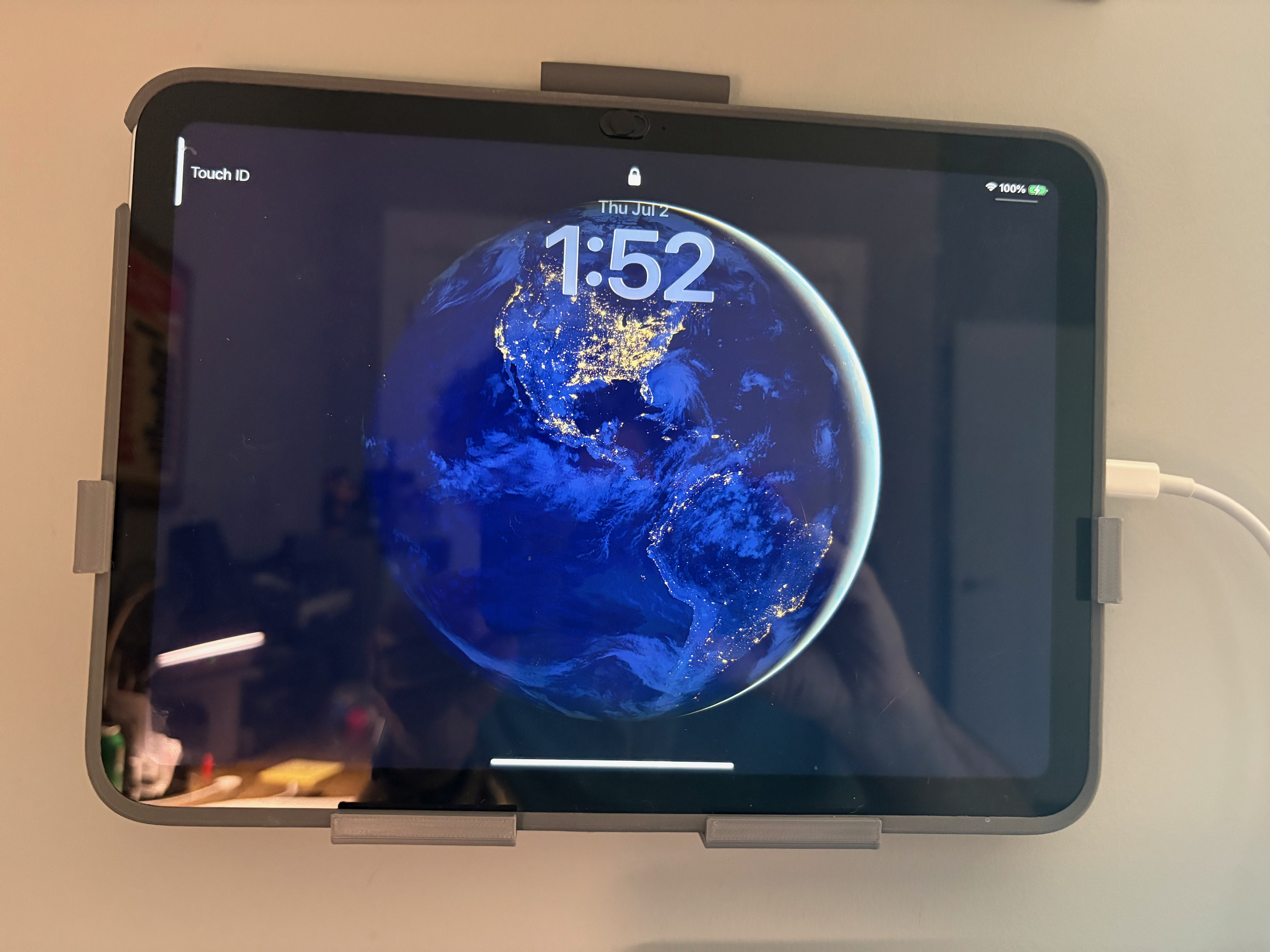 iPad 10th Gen with Logitech Slim Folio Case Wall Mount Brackets