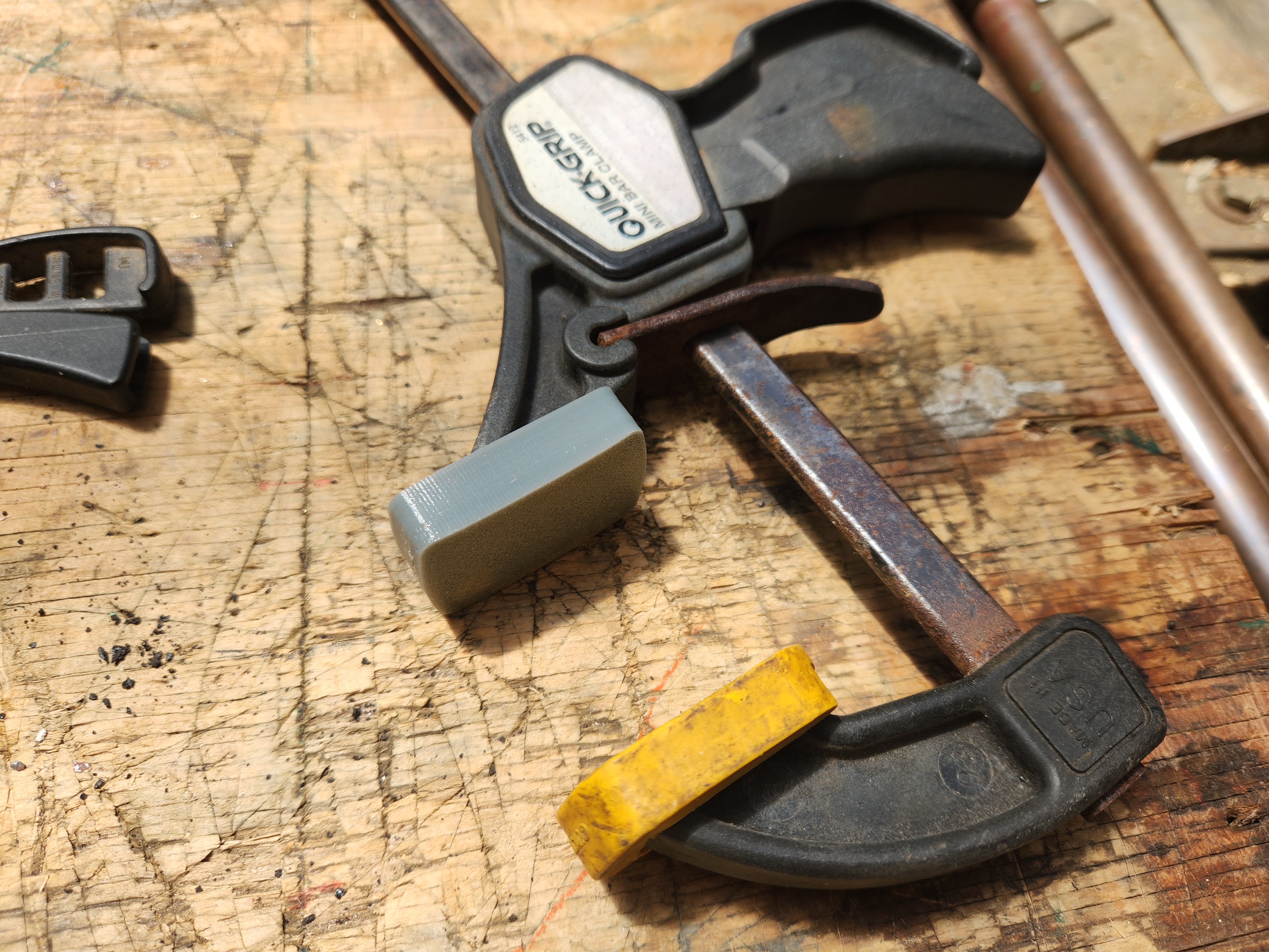 Soft shoe replacement for Quick Grip pistol clamp