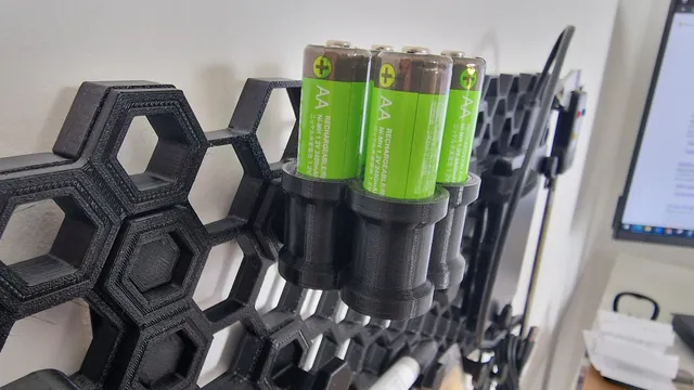 Honeycomb Storage Wall Battery holder 4 x AA and 4 x AAA