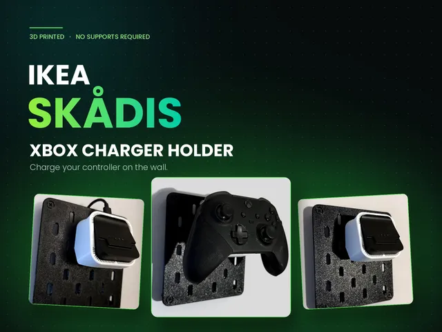 Floating Xbox Elite Controller Charger for SKADIS (No Supports)