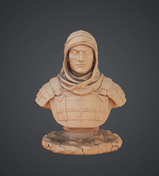 Desert Warrior Bust – Hooded Sand Soldier