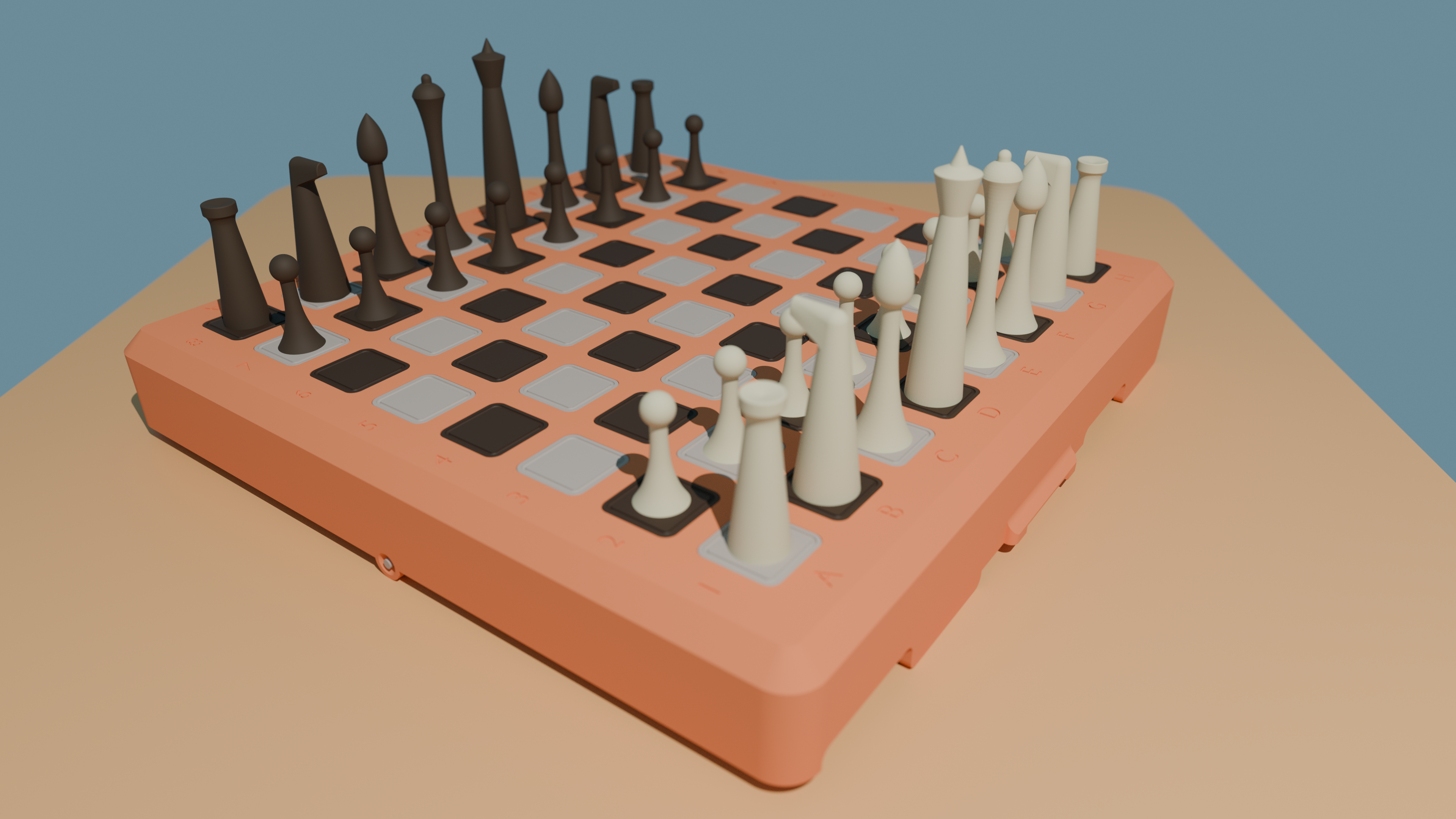 Miniatura 6 do modelo 3D Hinged chessboard box