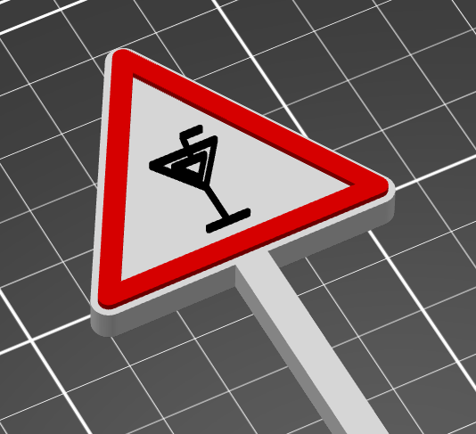 Panneau attention danger cocktail