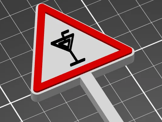 Panneau attention danger cocktail