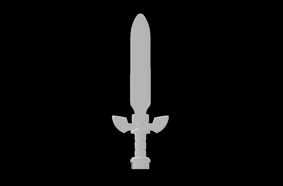 Lego Compatible (105006.dat) Minifig Weapon Sword Greatsword with Ornate Hilt with Molded Blade and Gem Pattern (The Legend of Zelda Master Sword)