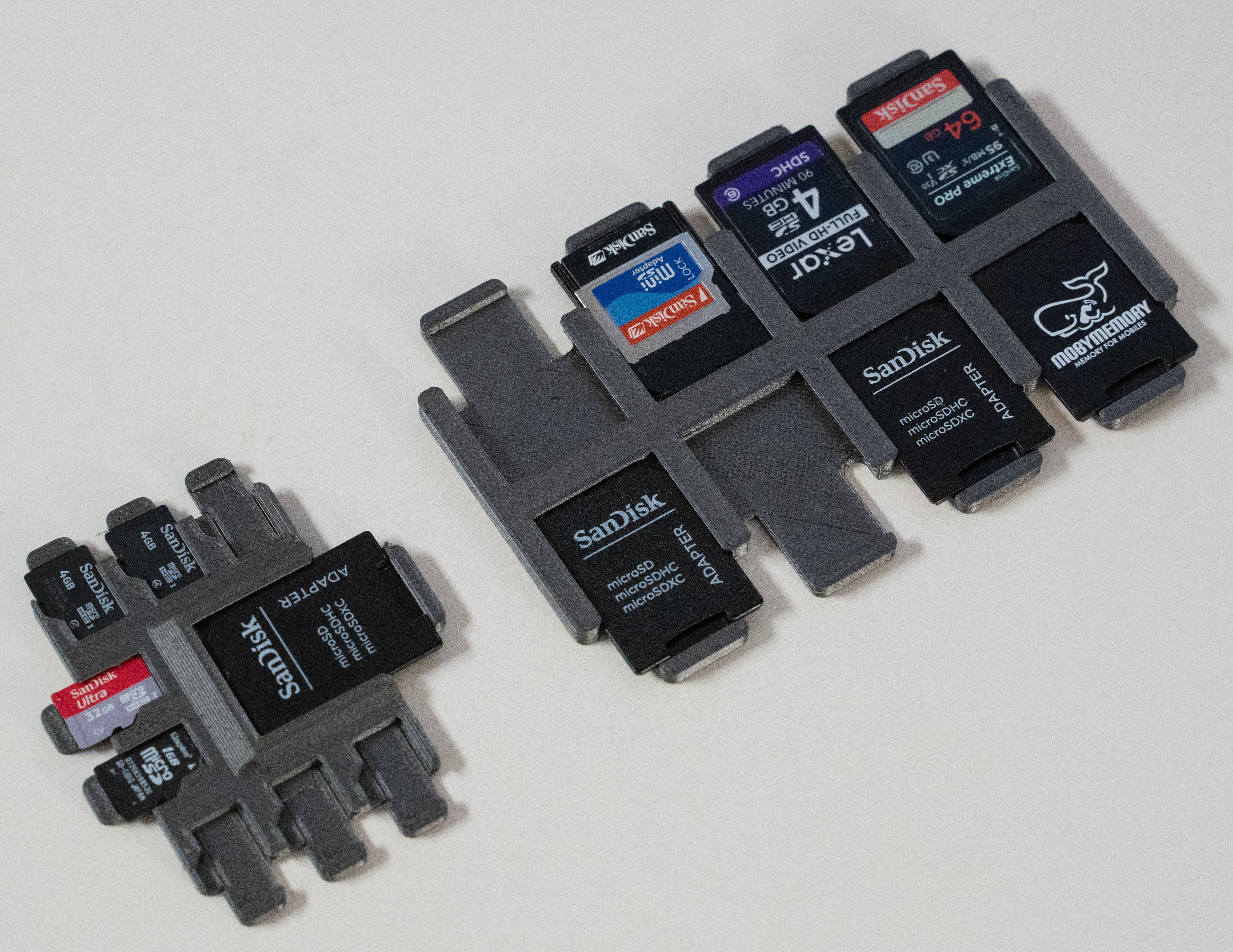 Clip-in SD and Micro SD Card Holders (Various Combinations & Build Your Own - STEP files)