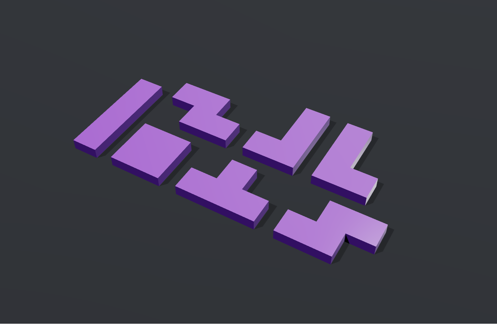 Tetromino Puzzle - 7 Pieces with 4 × 7 Tray