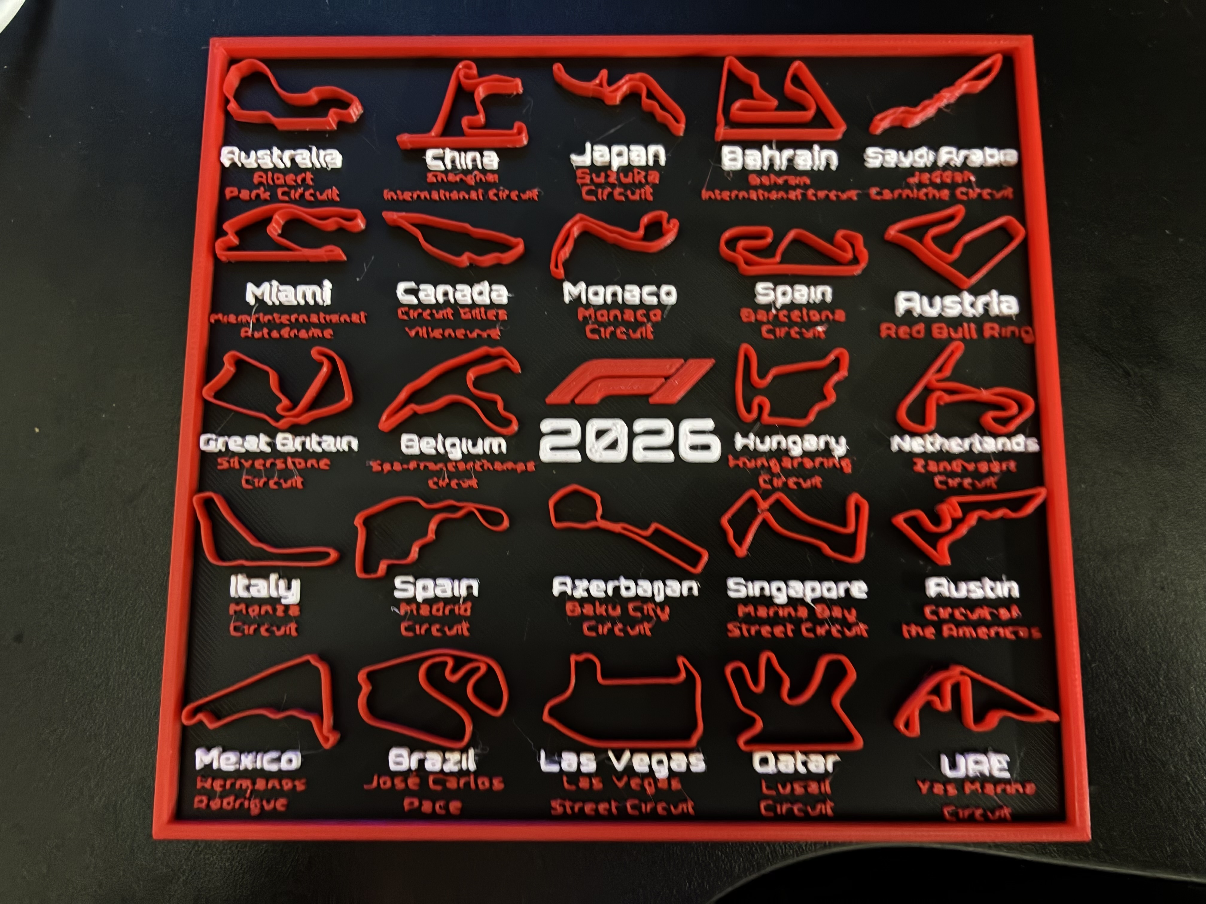 F1 Calendar 2026 - corrected circuits