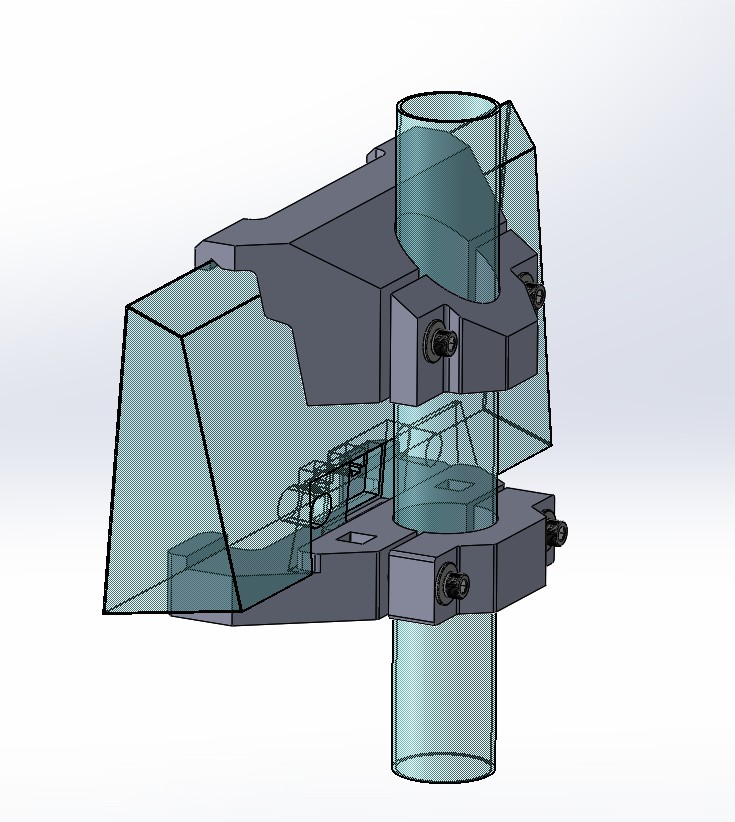 StarLink Gen3 3D model UTR-232 and clamps top and bottom for the 1-1/2" outside diameter post 3D model