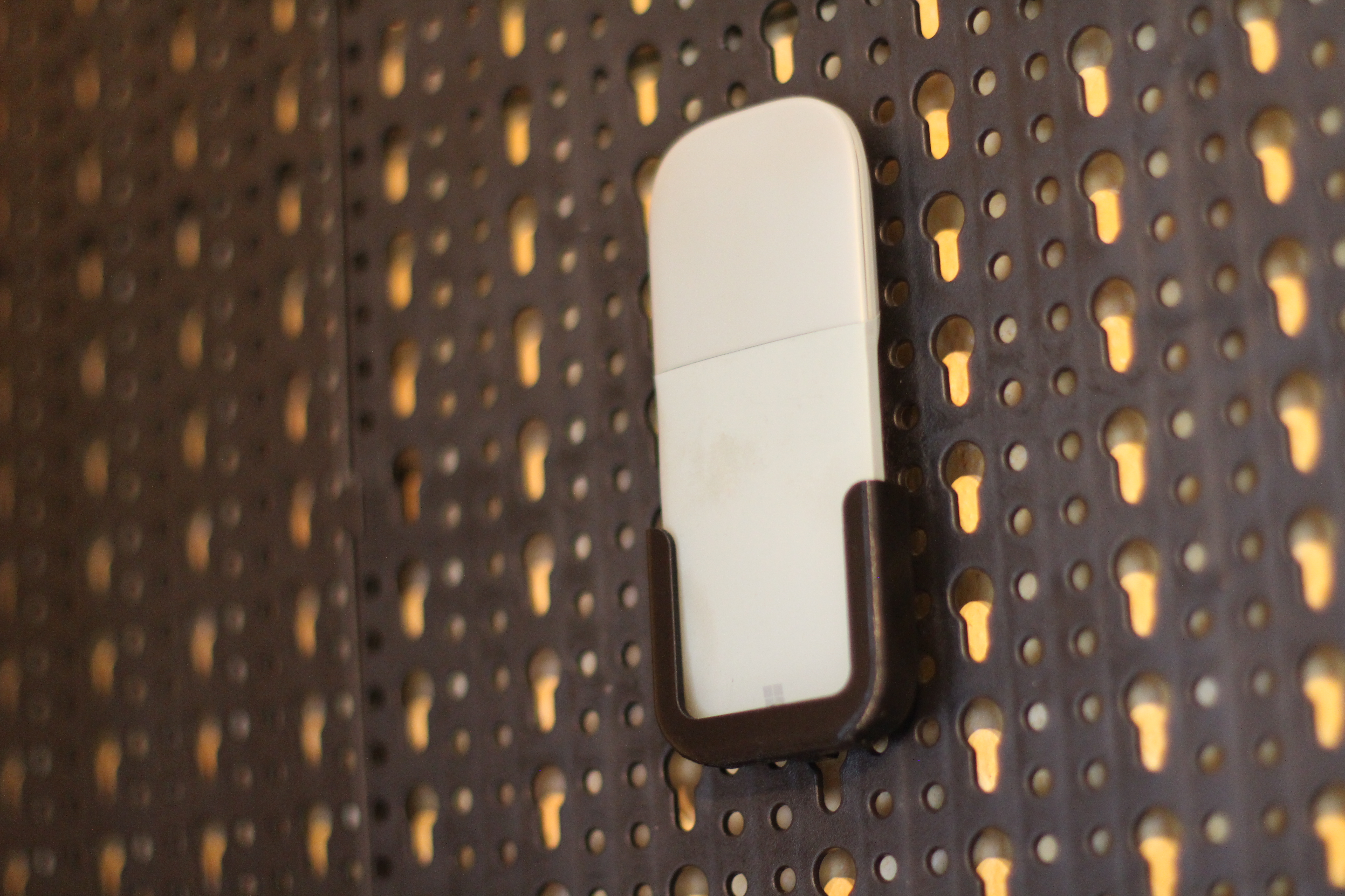 Microsoft Surface Arc // Lidl Parkside pegboard holder