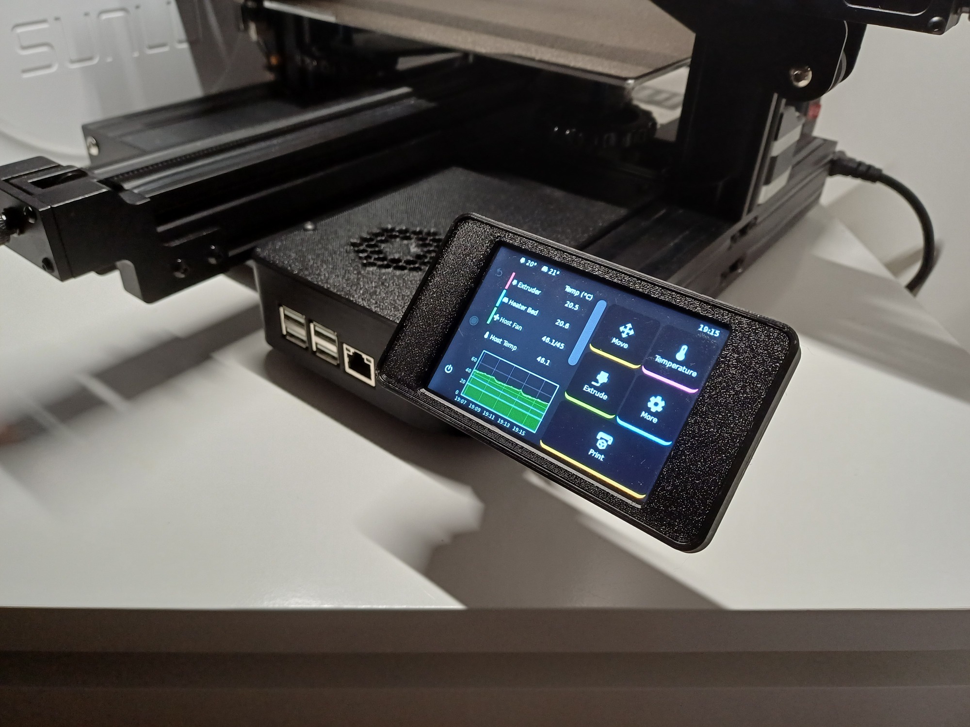 Ender 3 - BTT Pi 1.2 Enclosure Case & TFT35 SPI Screen Display Mount Modified