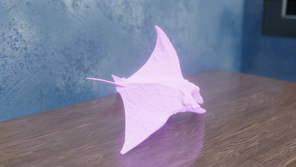 Low Poly Manta Ray — miniatura 3