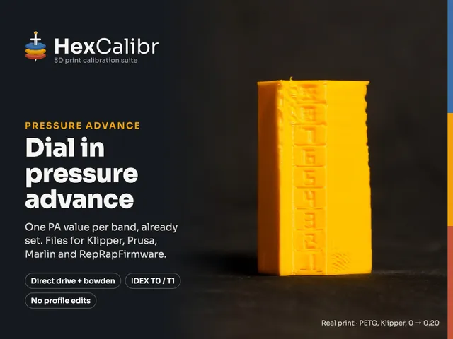 Pressure Advance Test for PrusaSlicer – Klipper, Prusa, Marlin, RRF | HexCalibr