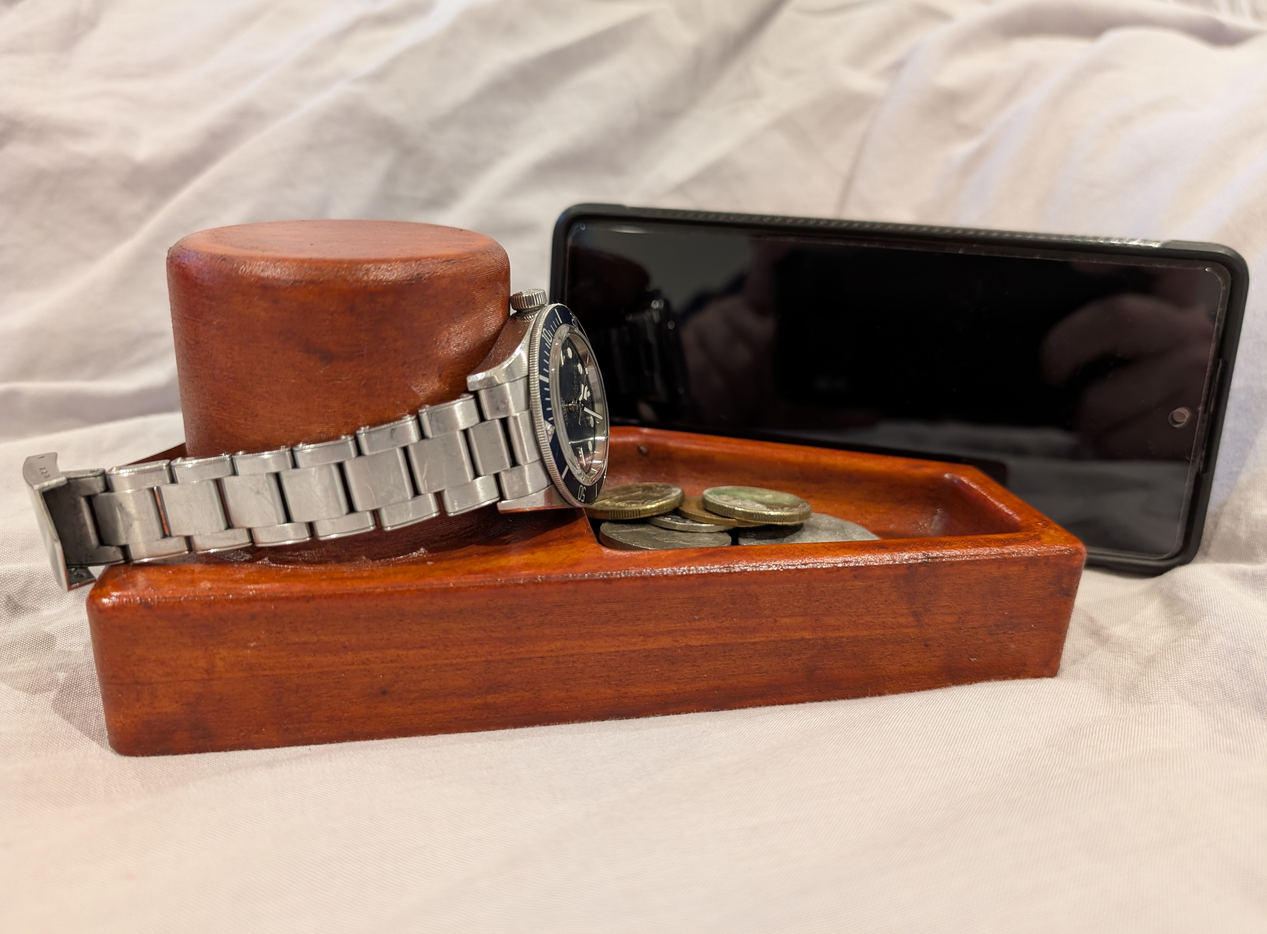 watch and phone combo nightstand