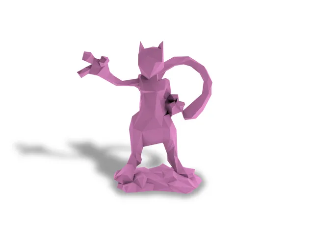 Low Poly Mewtwo Pokémon