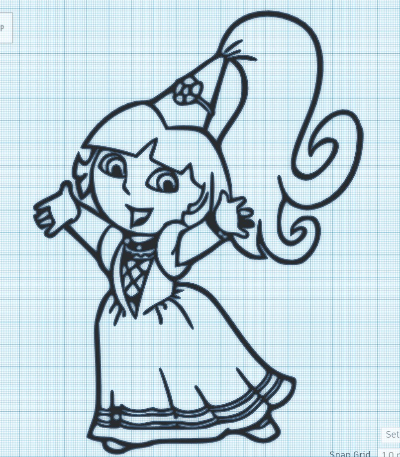 DORA the PRINCESS WALL ART by Ogama Industries Download free STL