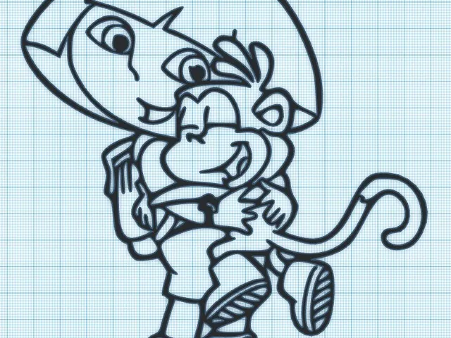 DORA HUGGING BOOT (MONKEY) - WALL ART