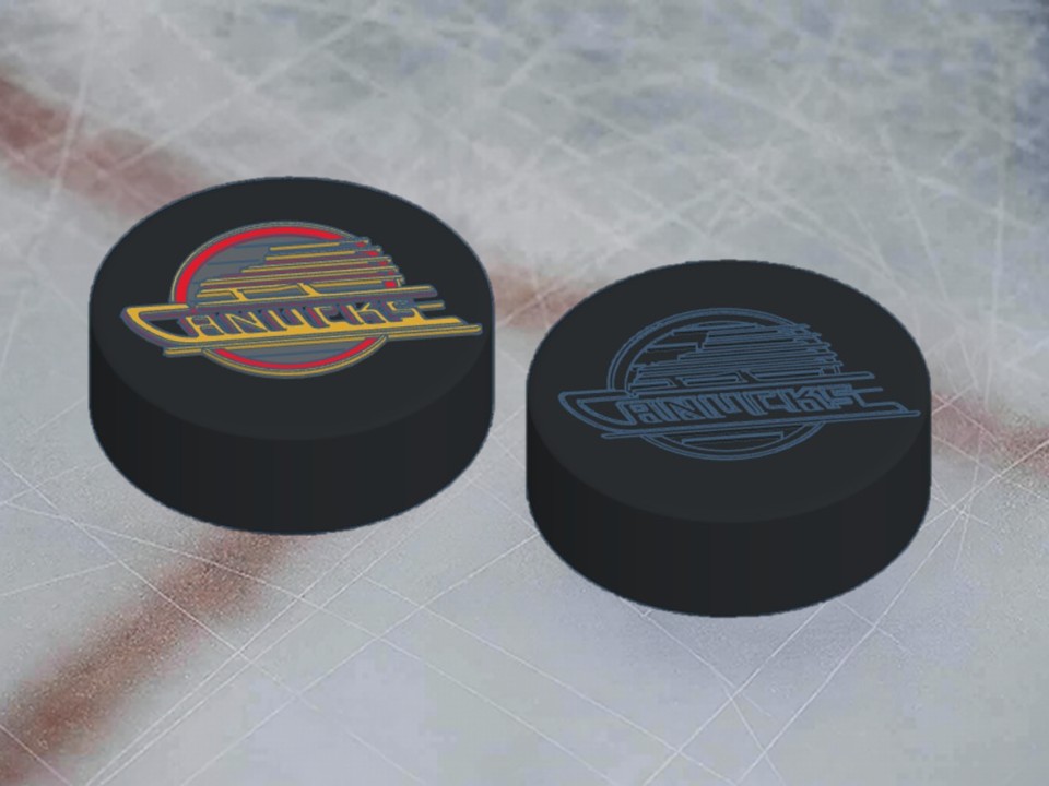Vancouver Canucks 1990s NHL Hockey Puck Logo
